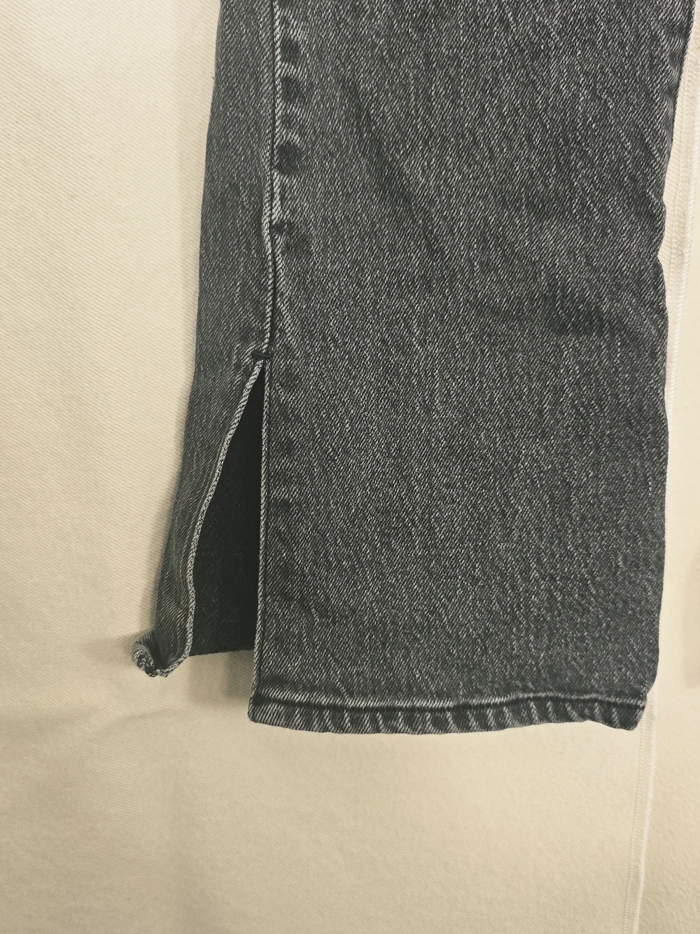Old Navy Charcoal Gray High-Rise Button-Fly Flare Jeans with Hem Slits